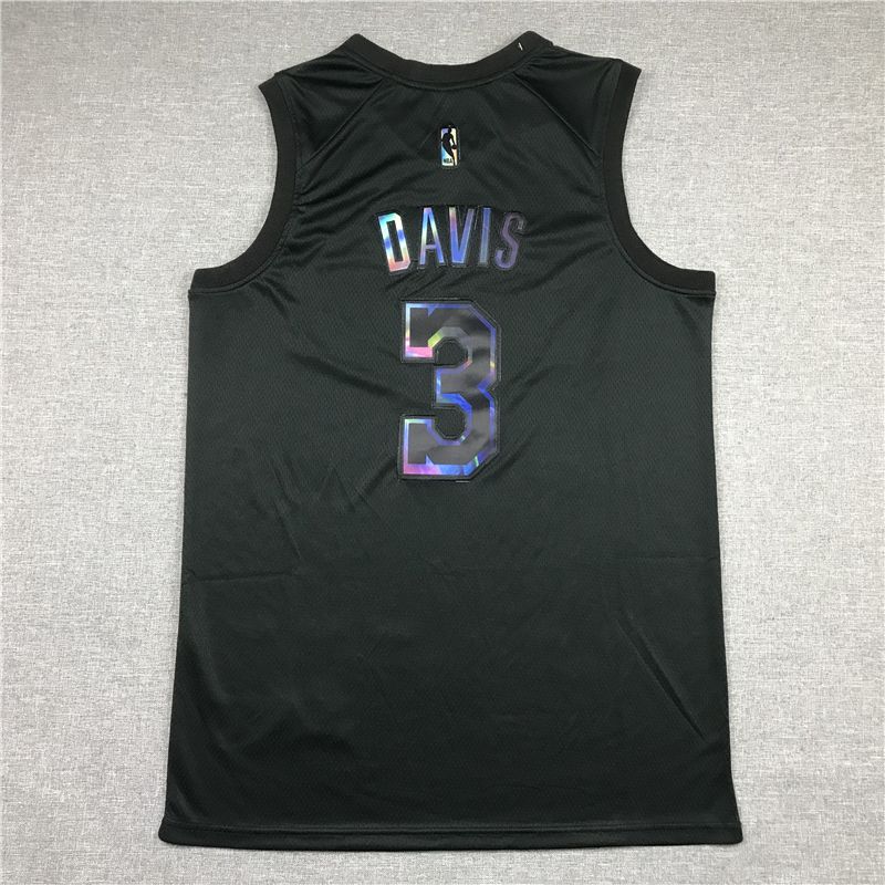Men Los Angeles Lakers 3 Davis Black Rainbow version 2021 Nike Game NBA Jersey